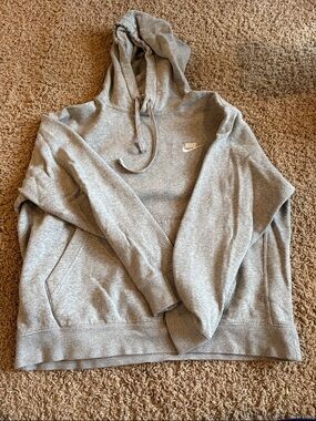 Nike Light Gray Hoodie with White Swoosh